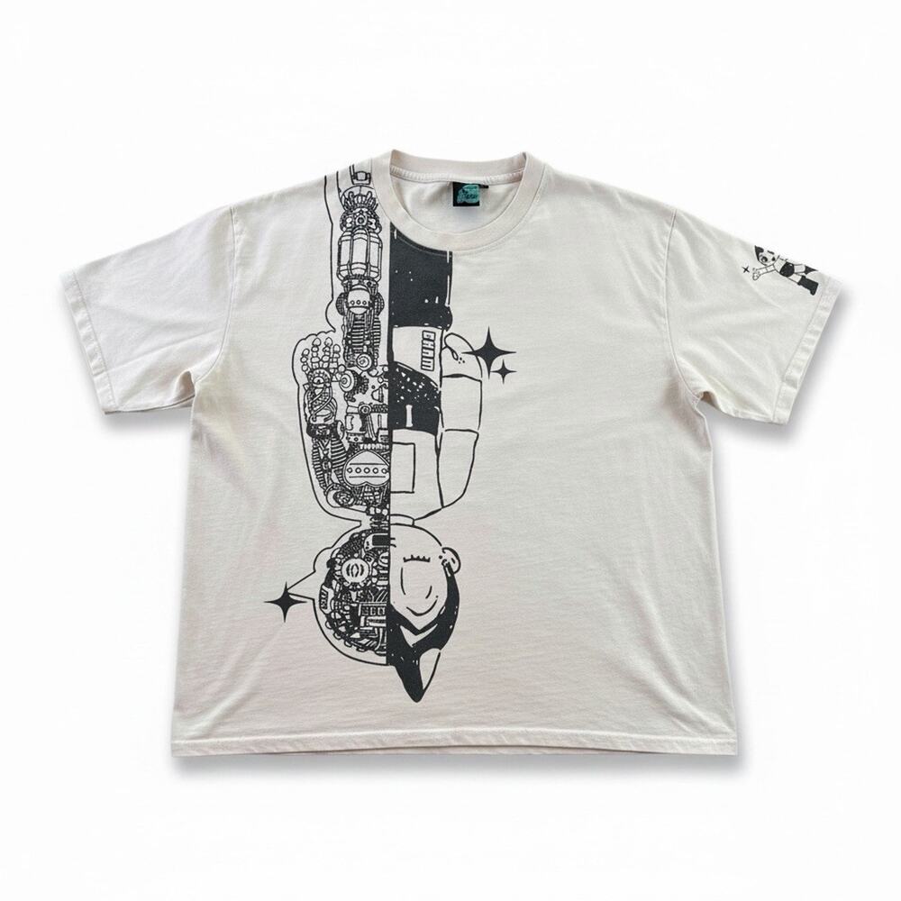 Astro Boy BHAM 2XL Robot Anatomy Graphic T-Shirt Cream Anime Manga Tee